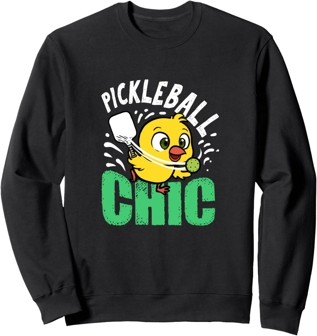 Pickleball-Küken-Illustration für einen Pickleball-Spieler Sweatshirt