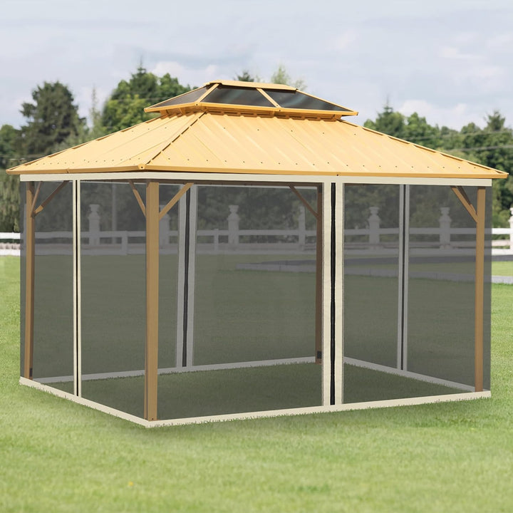 Outsunny Moskitonetze für Pavillon Barnum Gartenpavillon 3 x 4 m – Set mit 4 Moskitonetzen mit Reiss
