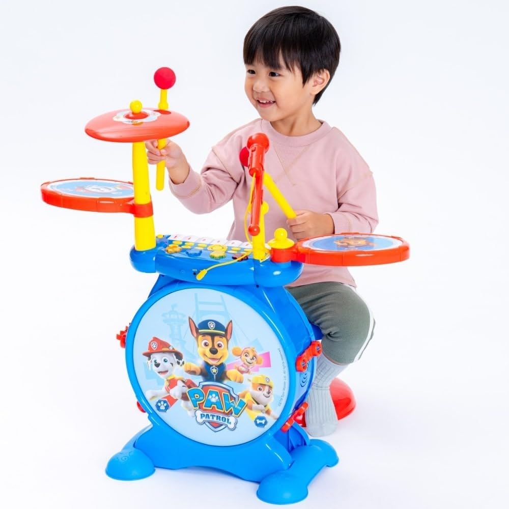 Lexibook K610PA PAW Patrol Helfer auf Vier Pfoten Chase Schlagzeug für Kinder, echter digitaler Drum