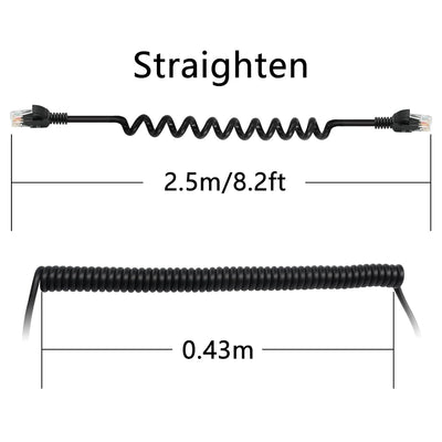 RIIEYOCA Cat5e Ethernet Spiralkabel Aufrollbares Kabel RJ45 Netzwerk LAN Spiralkabel für Laptops, De