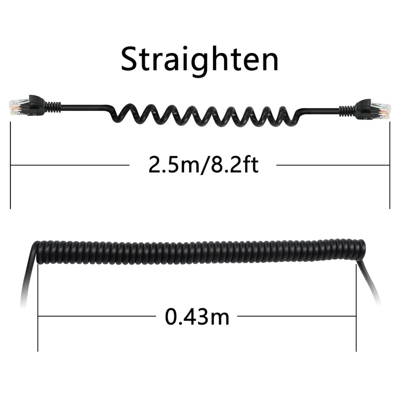 RIIEYOCA Cat5e Ethernet Spiralkabel Aufrollbares Kabel RJ45 Netzwerk LAN Spiralkabel für Laptops, De