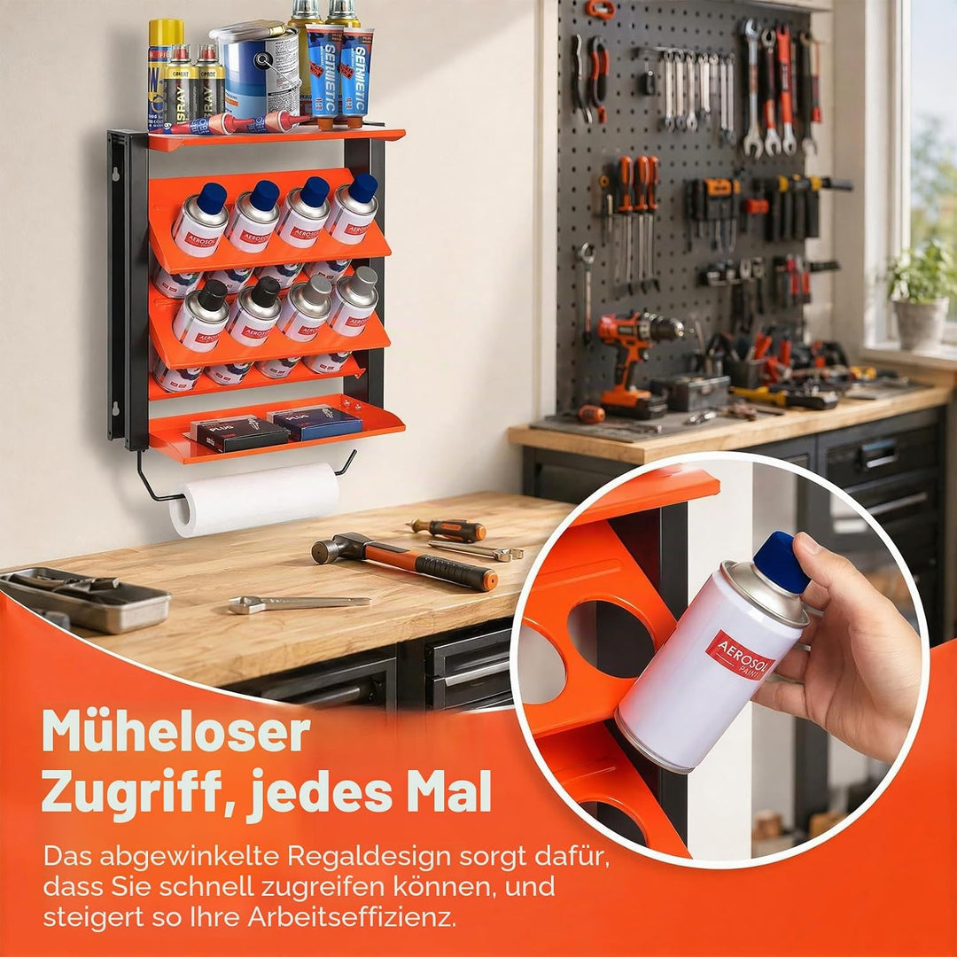 Dosenhalter 8 Stück Spraydosenhalter, Sprühdosenhalter für Garage Werkstatt, robuster Sprühdosen-Org