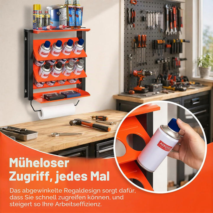 Dosenhalter 8 Stück Spraydosenhalter, Sprühdosenhalter für Garage Werkstatt, robuster Sprühdosen-Org
