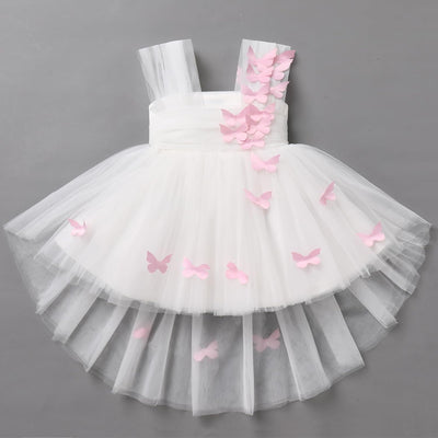 FYMNSI Baby Mädchen Prinzessin Kleid Blumenmädchenkleid Taufkleid Kleinkinder Schmetterling Festlich