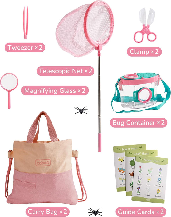 ROBUD Doppel-Set für Kinder, Outdoor-Entdecker-Set, 20-teilig, Insektenfang-Abenteuer-Sets mit Schme