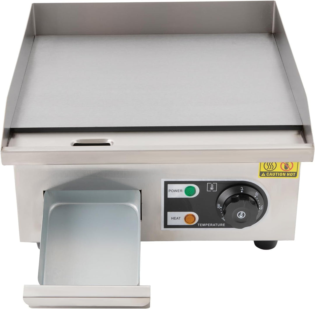 Elektrogrill, 14 Zoll Grillplatte Bratplatte Elektrisch 2000W Elektrischer Plancha Grill mit Ölspeic