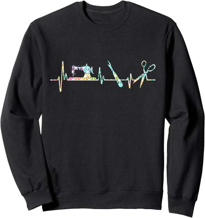 Sewing Machine Quilter Love Quilt Heartbeat Scissor Quilting Sweatshirt