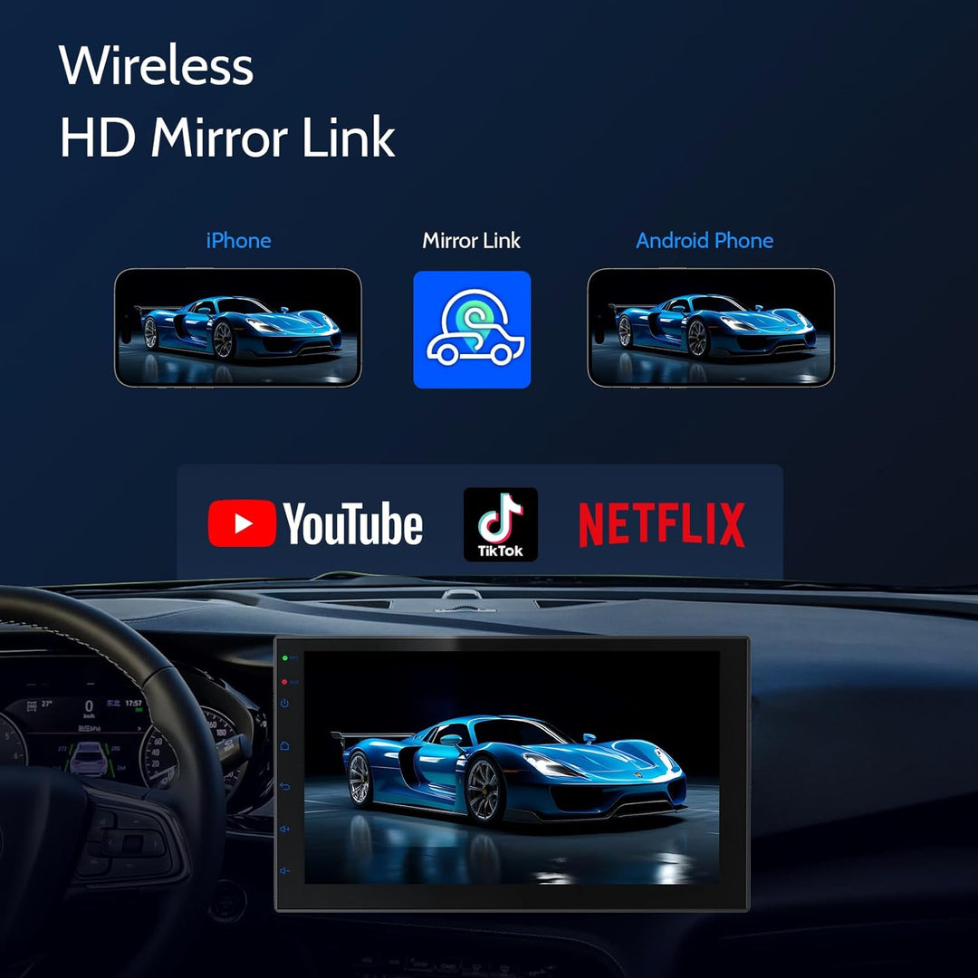 2 Din Autoradio 7 Zoll HD Touchscreen, Wireless Apple CarPlay & Android Auto, Bluetooth, SWC | Unive
