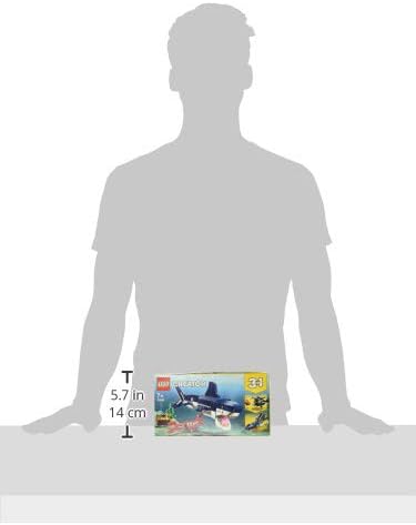 LEGO Creator Bewohner der Tiefsee, Spielzeug mit Meerestieren Figuren: Hai, Krabbe, Tintenfisch und