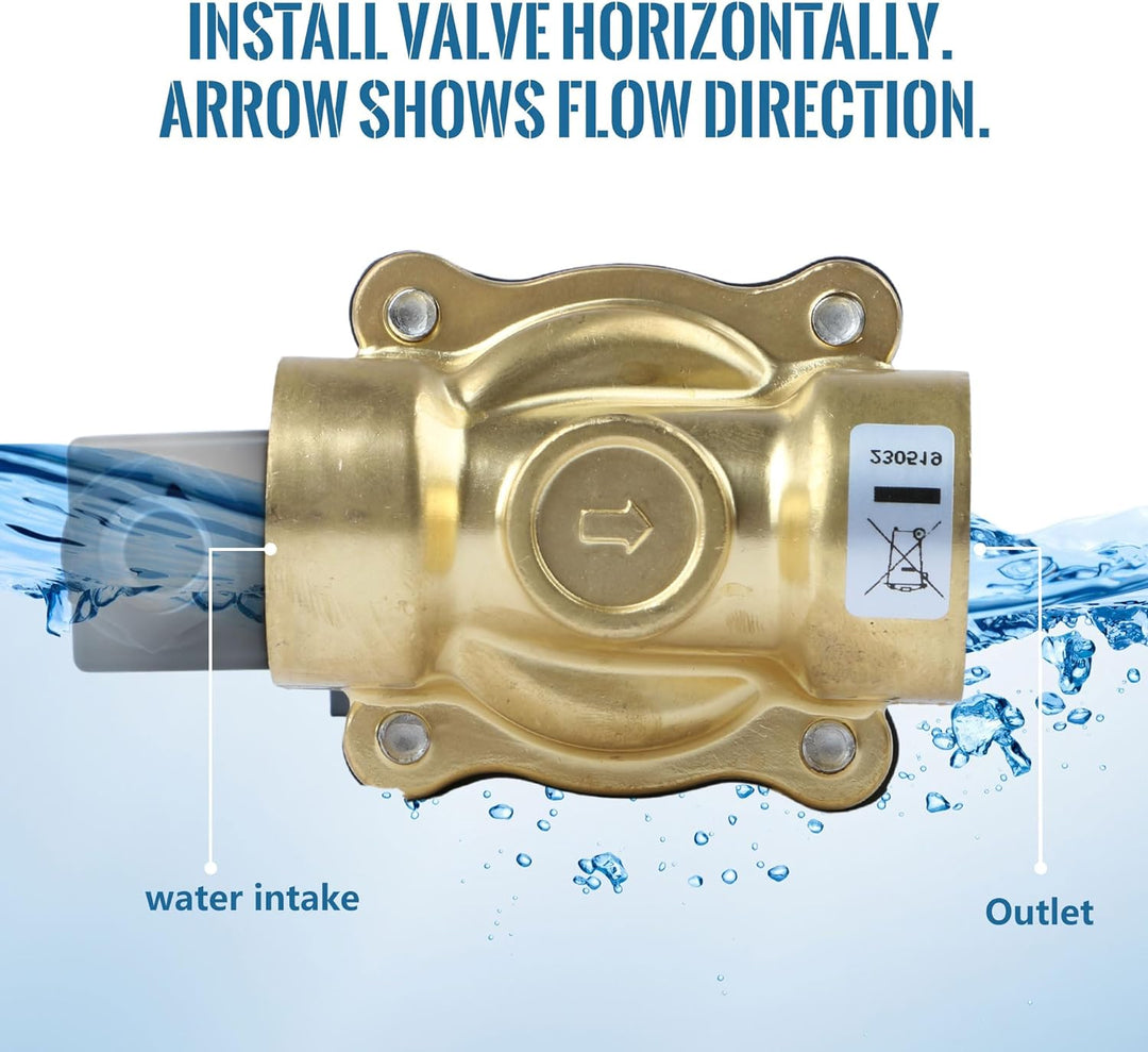 U.S. Solid Solenoid Valve Magnetventil Messing G 1" 12V DC Normal geschlossen NC 0-10 bar, elektrisc