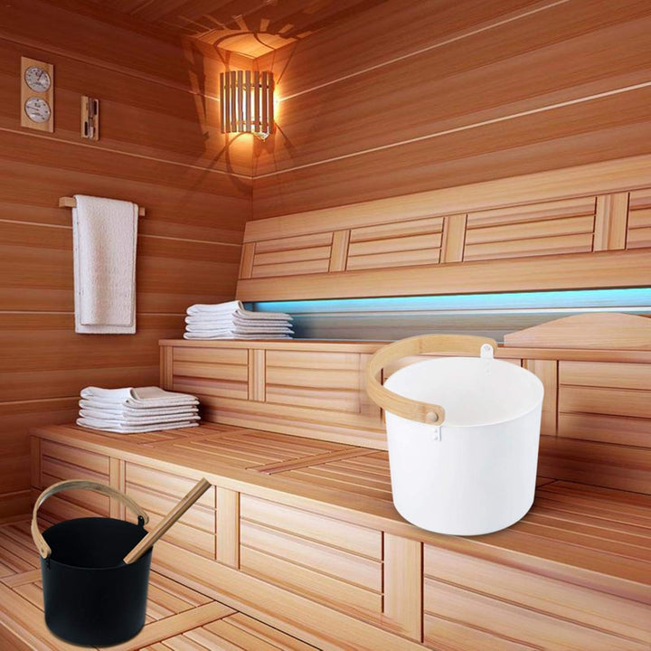 courti 7L Saunaeimer Aluminium Sauna Eimer Saunakübel Set mit Langem Griff, Hochwertiges Sauna Zubeh