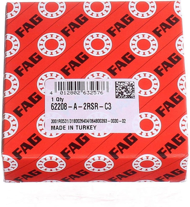 FAG 62208-A-2RSR-C3 Rillenkugellager einreihig Bohrungs-Ø 40mm Aussen-Durchmesser 80mm Drehzahl (ma