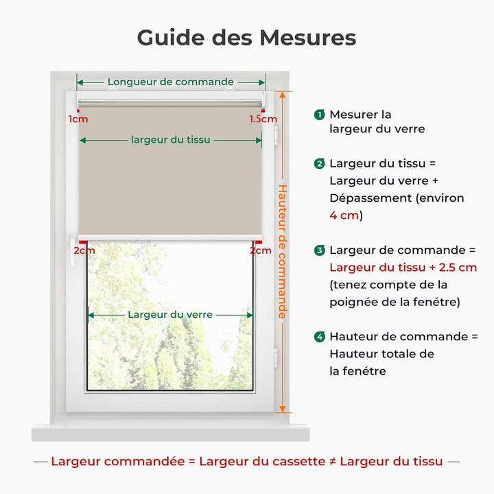 Allesin Elektrische Rollos mit Fernbedienung, Creme Verdunklungsrollo, 120 x 100 cm (LxB) Creme, Kle