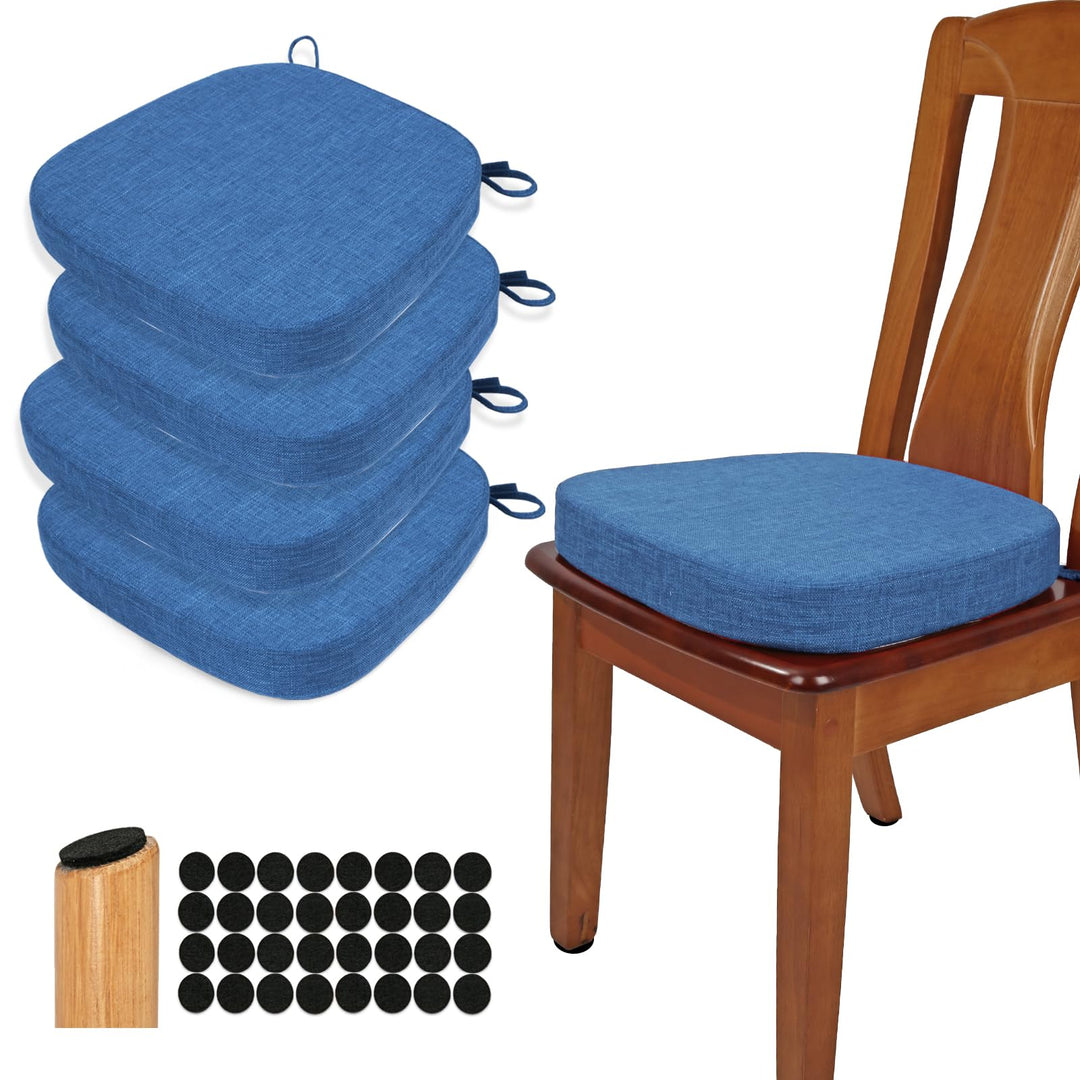 BUYUE Stuhlkissen 6,5 cm dick, U-Form Sitzkissen 40x40 cm mit hochdichtem Schaumstoff, Stoffbezug, r