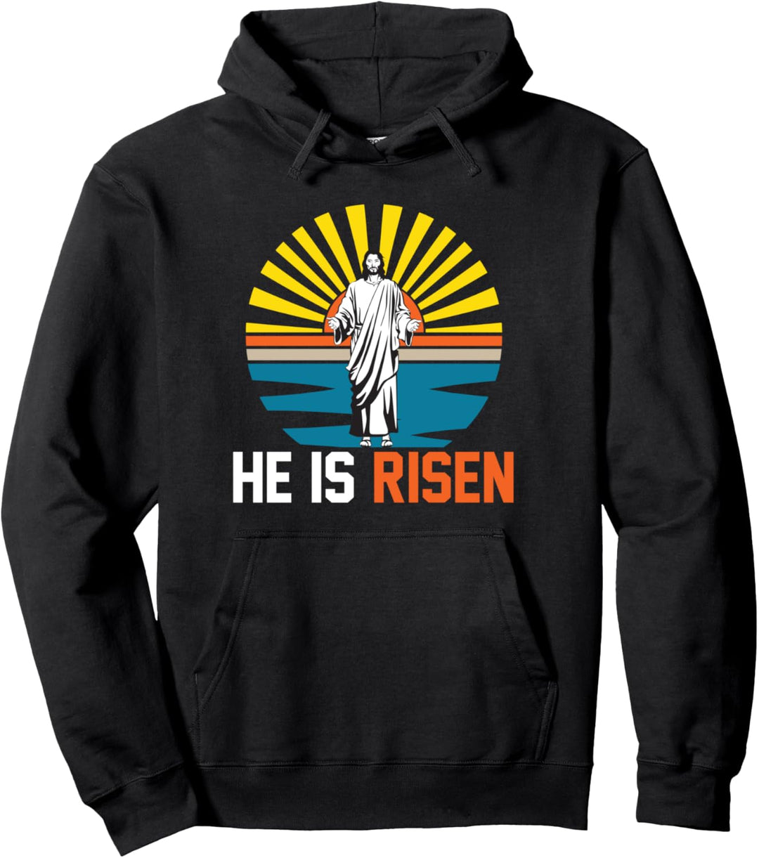 "HE IS RISEN CHRISTIAN RELIGIOUS HAPPY OSTER" Pullover Hoodie