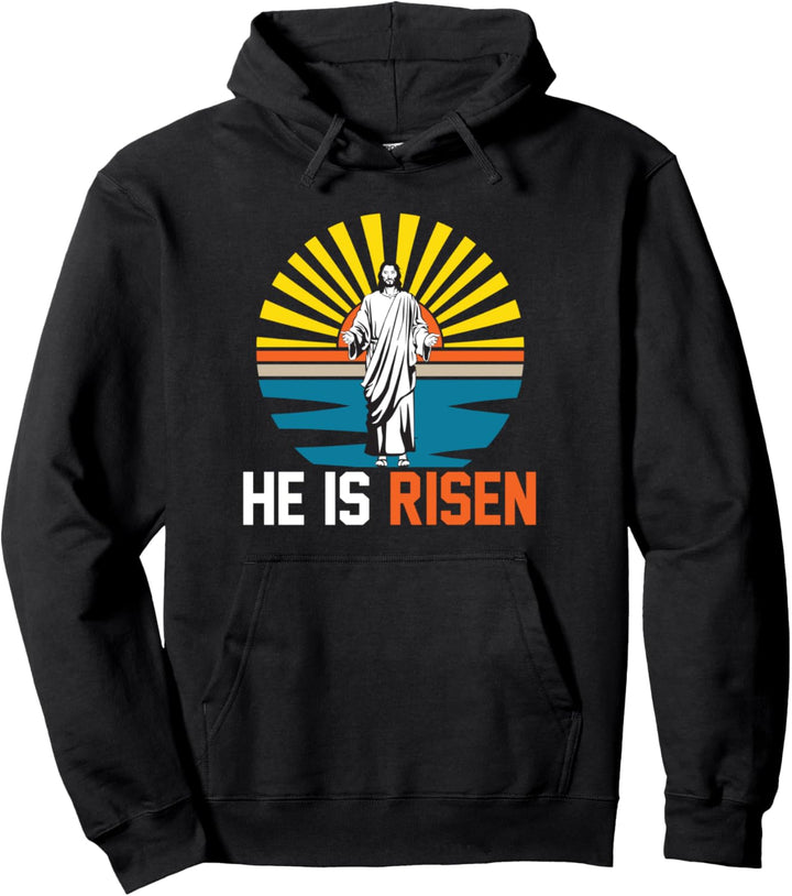 "HE IS RISEN CHRISTIAN RELIGIOUS HAPPY OSTER" Pullover Hoodie