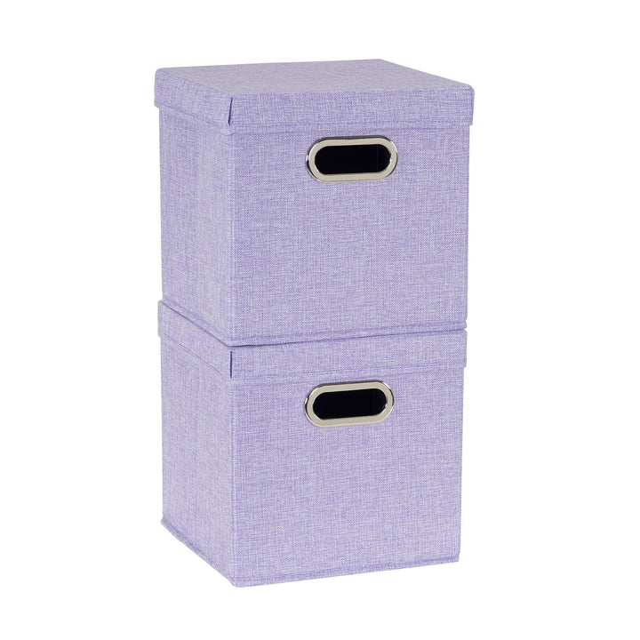 Household Essentials 814-1 Café Cube Abfalleimer Aufbewahrungs-Set mit Deckel und Griffen | 2er Pack