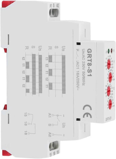 Zeitrelais, GRT8-S1 AC 230 V Mini Asymmetrischer Zyklus-Timer EIN/AUS Wiederholungszyklus-Zeitrelais