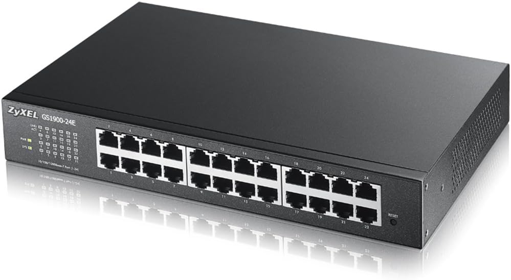 Zyxel 24-Port Gigabit Switch | Smart Managed | Desktop/Rackmount und lüfterlos | VLAN, IGMP, QoS | G