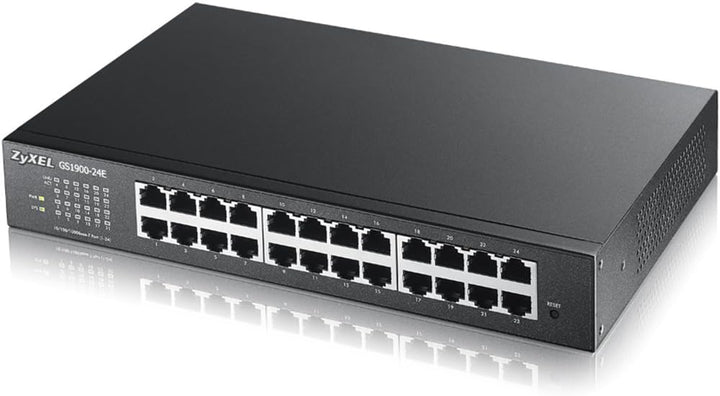 Zyxel 24-Port Gigabit Switch | Smart Managed | Desktop/Rackmount und lüfterlos | VLAN, IGMP, QoS | G