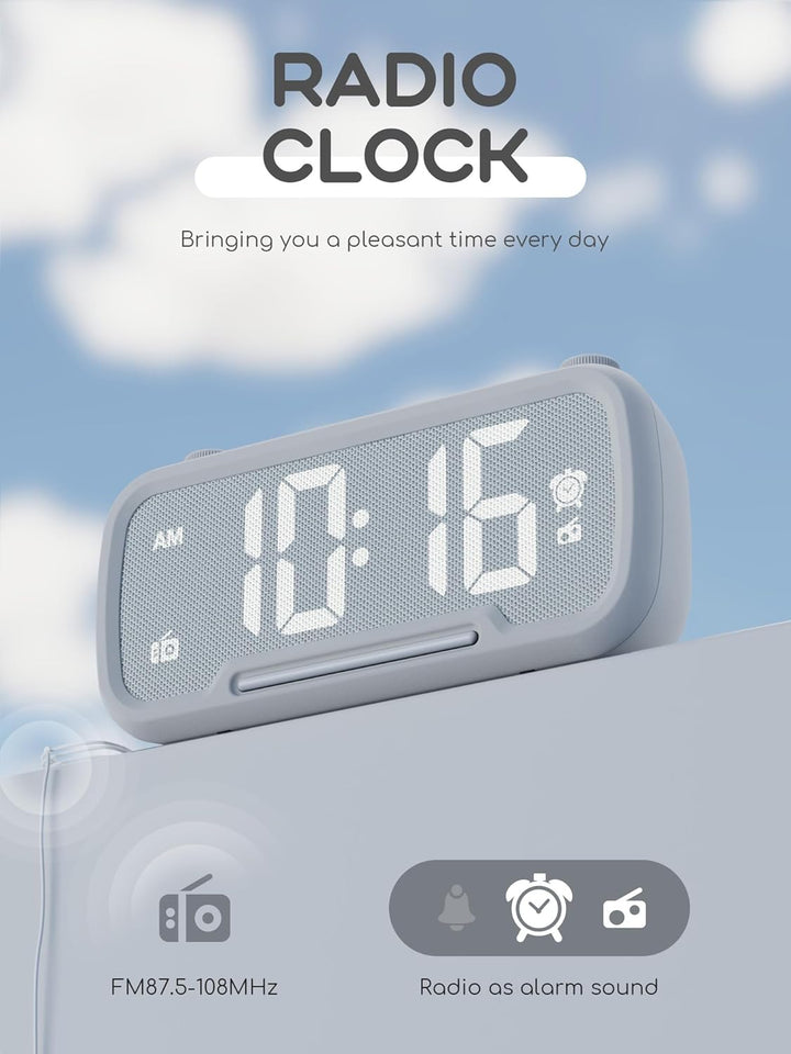 ROCAM Wecker Digital mit Bluetooth Lautsprecher, Radiowecker für das Schlafzimmer Digital Uhr Tischu