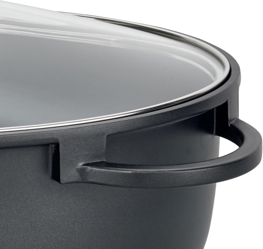 ELO Alucast ovaler Bräter 38cm matt, kratzfeste ELODUR® Select Antihaftversiegelung, Induktionsboden