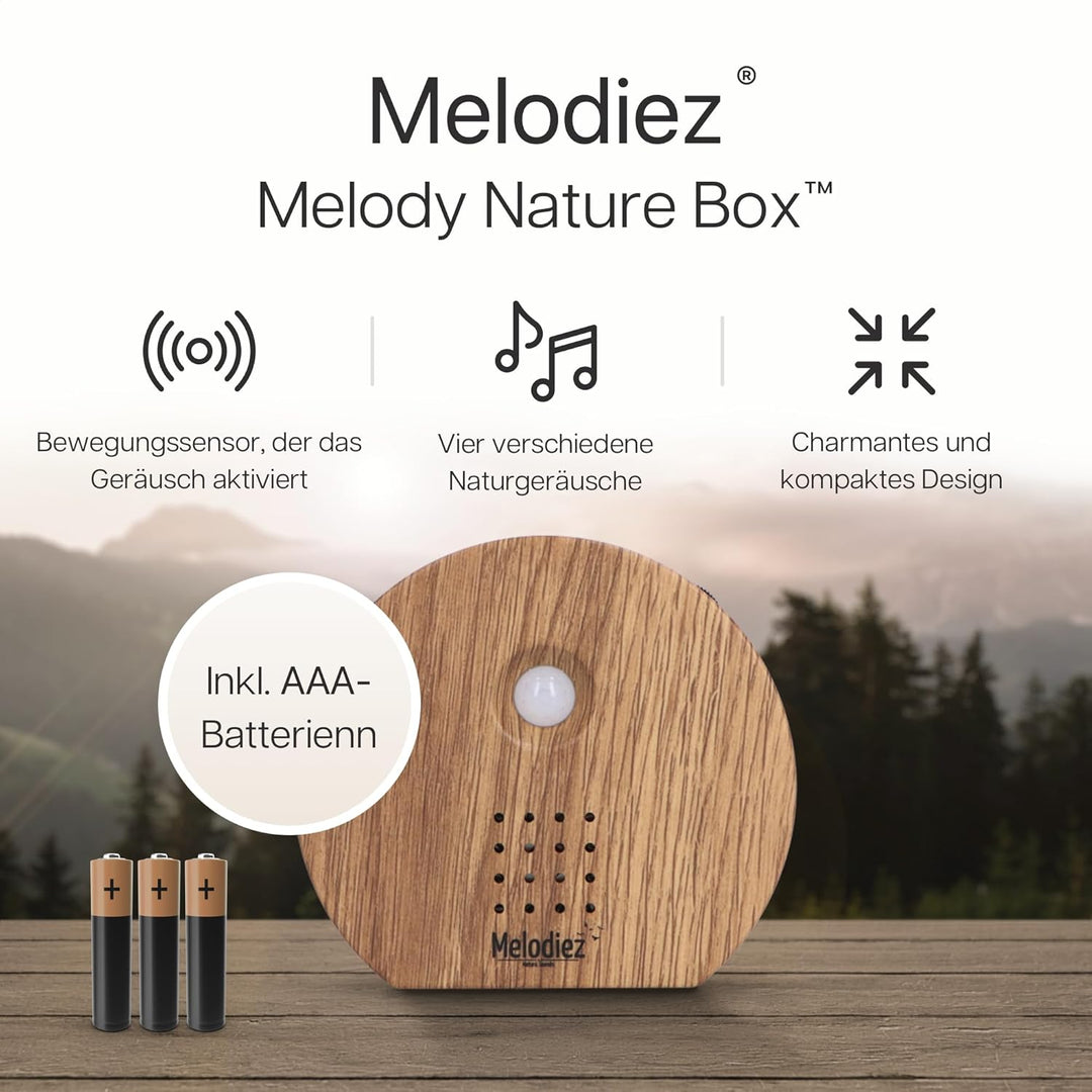 Melodiez Vogelgeräusche Hütte mit Sensor - Box Inkl. Batterien und 4 natürlichen Vogel, Ozean und Ds
