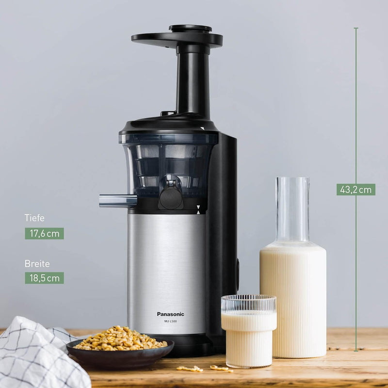 Panasonic MJ-L500S Slow Juicer / Entsafter / 2 Einsätze für Säfte & tiefgefrorene Zutaten / Frozen J