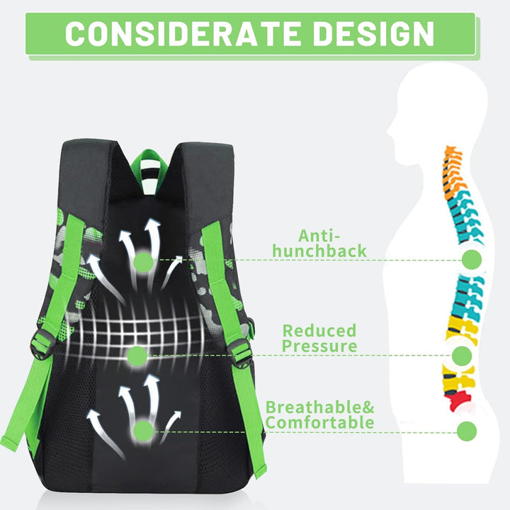 Amythe Kinderrucksack Schulrucksack Jungen Teenager, Lässiger Daypack Schule Leichter aus Nylon, 15-