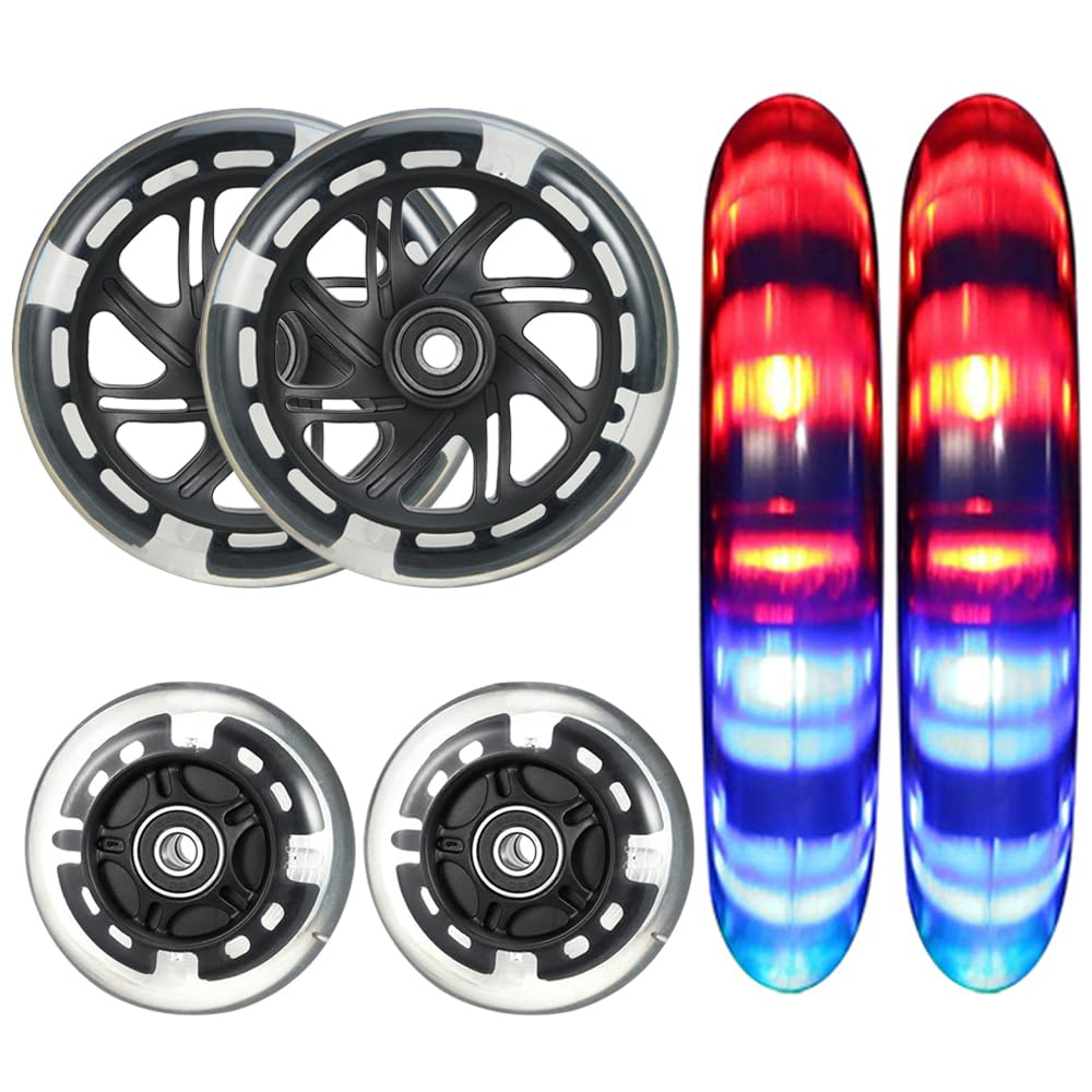 120mm Scooter Rollen - 2 Stück 120mm Led Scooter Ersatzräder Räder mit ABEC-9 Lager - 120mm hell bli