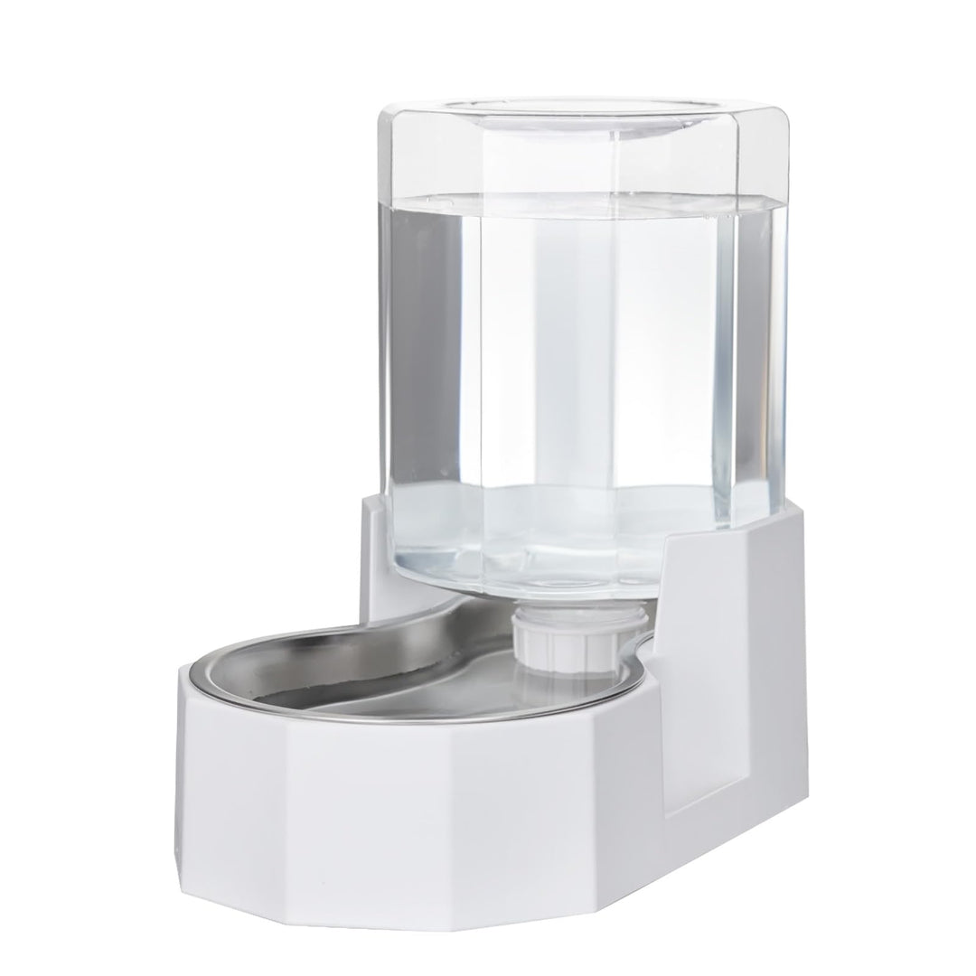Sfozstra 5L weisser Trinkbrunnen f. Hunde – Edelstahl, standsicher | Schwerkraftbetrieben, 5L, weiss