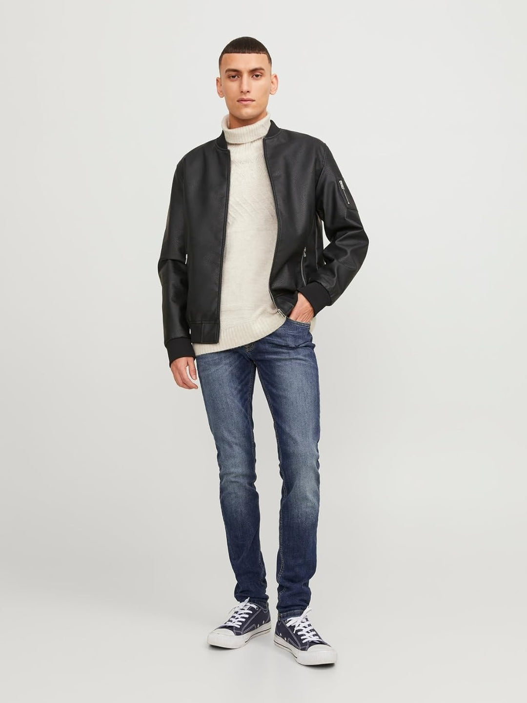 JACK &amp; JONES Male Slim Fit Jeans JJIGLENN JJICON JJ 257 50SPS NOOS Slim Fit Jeans 33W / 36L Blue Den