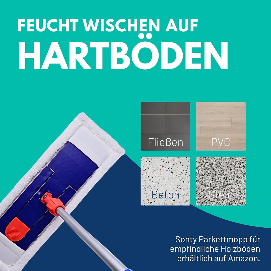 Sonty 1 Stück Wischmopp Set XL 50 cm, Klapphalter Magnet, Mopstange Alu, Microfaser Mopp (1), 1