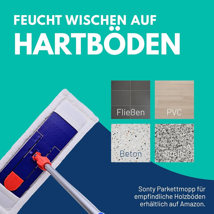 Sonty 1 Stück Wischmopp Set XL 50 cm, Klapphalter Magnet, Mopstange Alu, Microfaser Mopp (1), 1