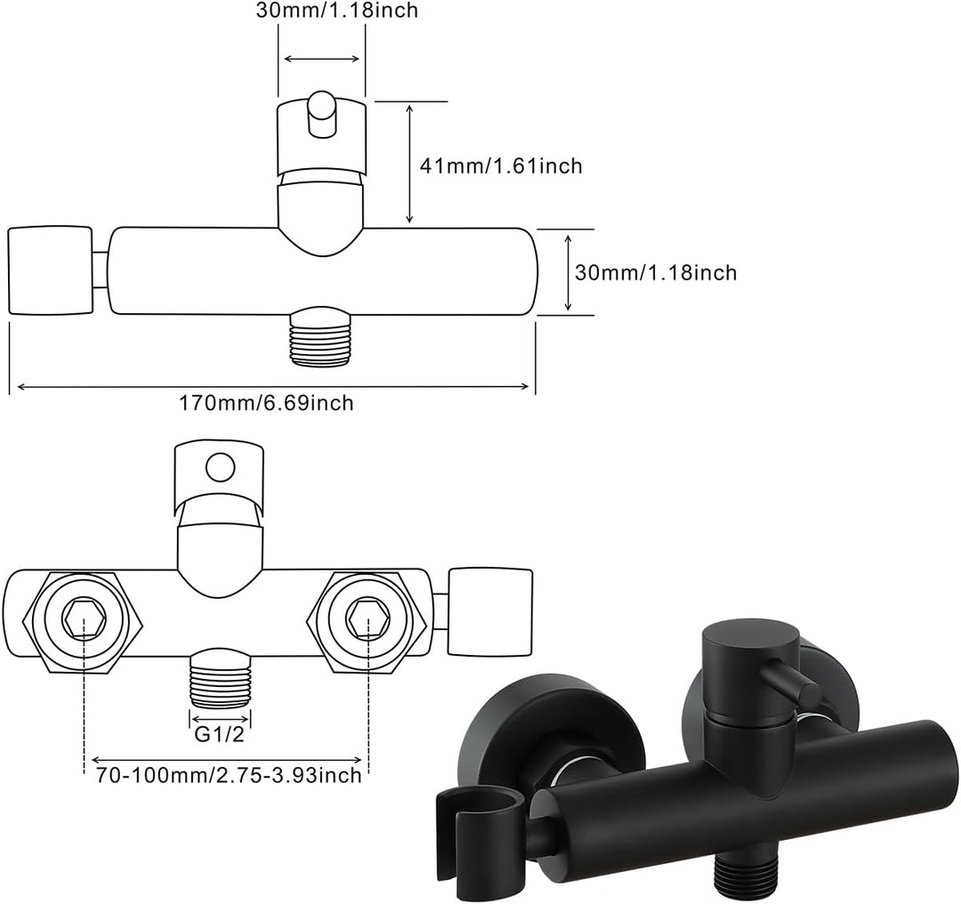 Ownace Mattschwarzes Bidet-Mischer-Sprüh-Set, WC-Dusche, muslimische heisse und kalte Bidet-Armatur