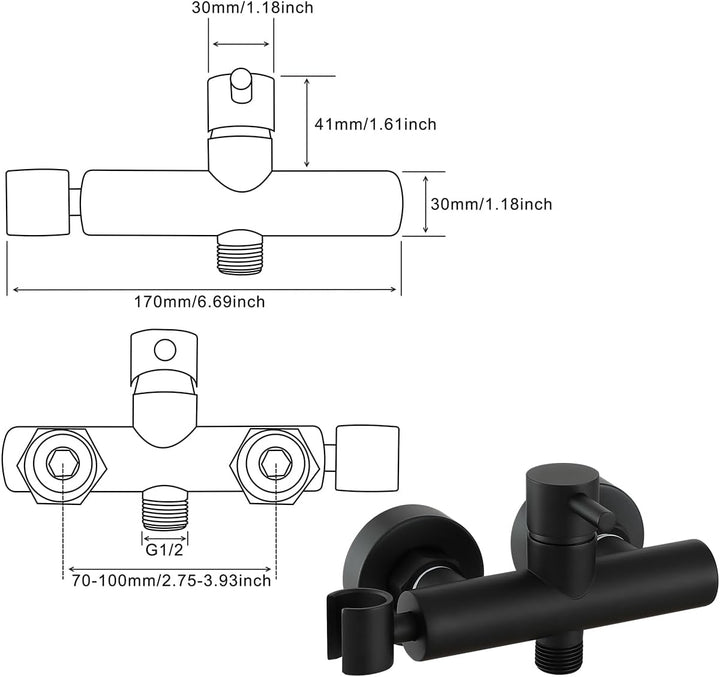 Ownace Mattschwarzes Bidet-Mischer-Sprüh-Set, WC-Dusche, muslimische heisse und kalte Bidet-Armatur