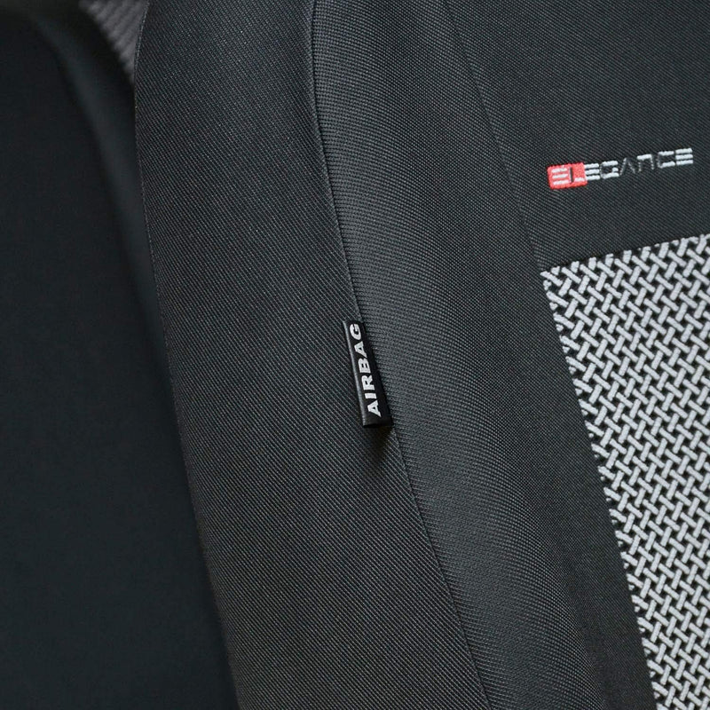 Saferide | Mass Autositzbezüge Grau PKW Komplettset 5-Sitze Sitzbezüge Sitzbezug Schonbezug Schonbez