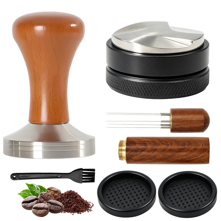 Scettar 304 Tamper 51mm Leveler 51mm, Espresso Zubehör Kaffee Tamper,WDT Tool,Tampermatte Set Kaffee