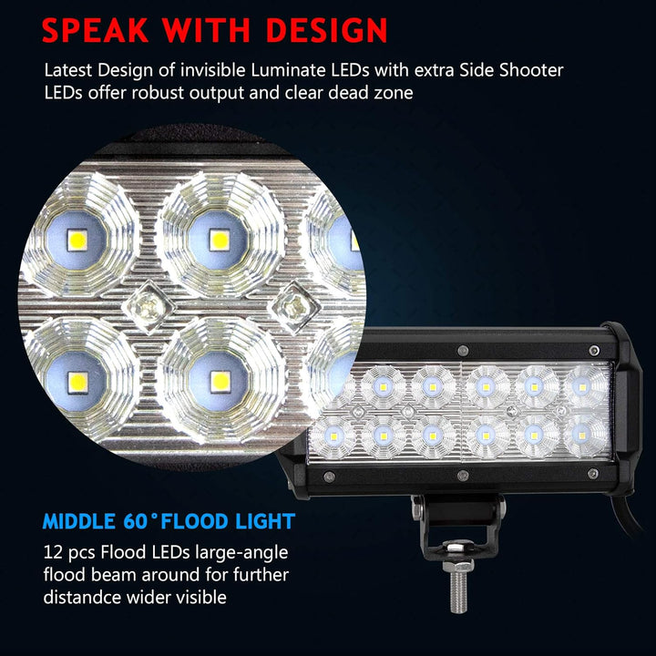 AUXTINGS LED Arbeitsscheinwerfer 7 inch(18 cm) 36W LED Zusatzscheinwerfer 3600LM Auto Scheinwerfer O