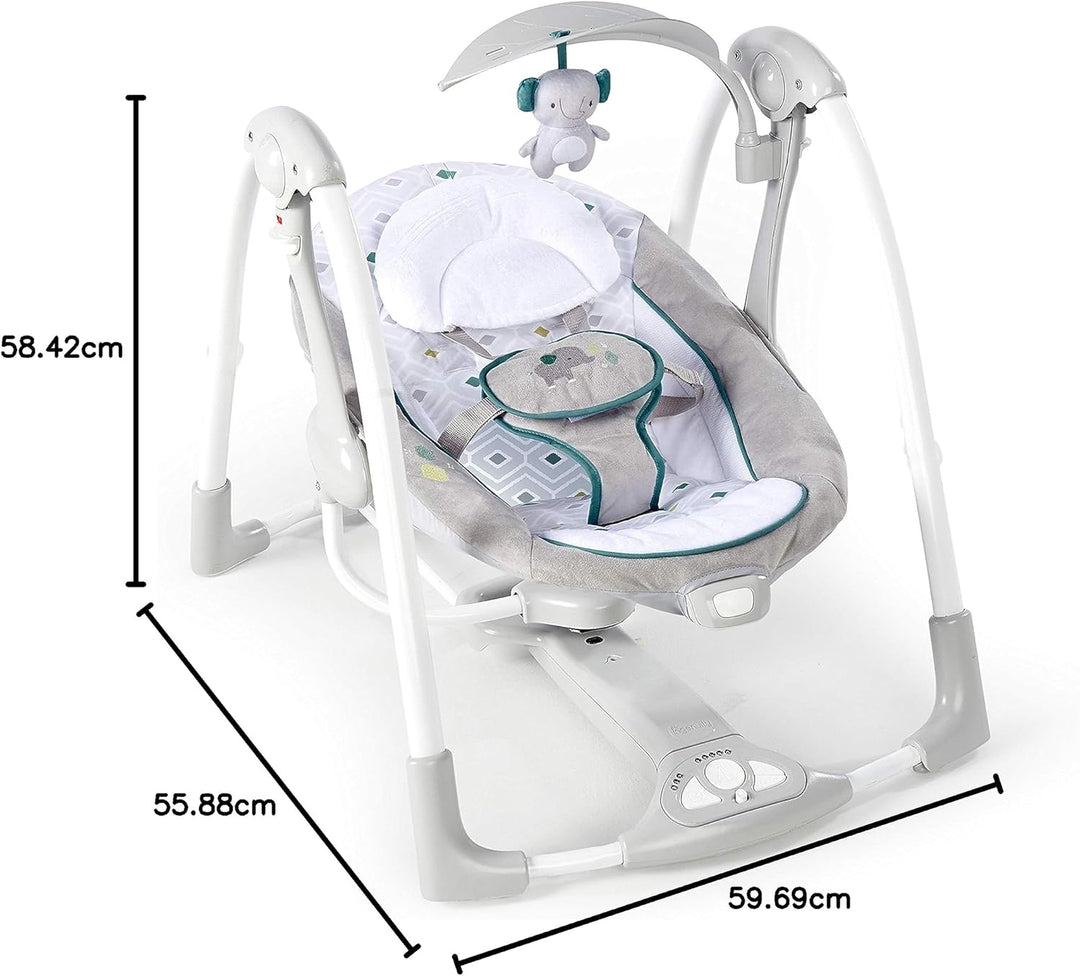 Ingenuity, Nash 2 in 1 zusammenklappbare & tragbare babyschaukel mit 5 Schaukeleinstellungen & Vibra