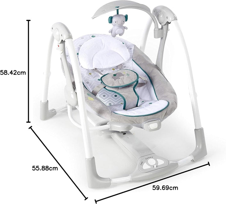 Ingenuity, Nash 2 in 1 zusammenklappbare & tragbare babyschaukel mit 5 Schaukeleinstellungen & Vibra