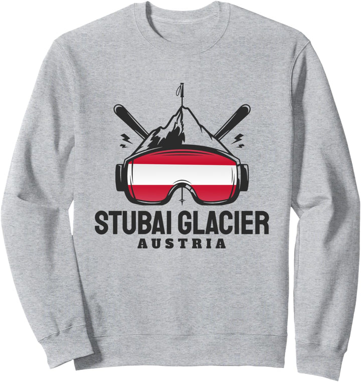 Stubai Glacier Austria Skigebiet Retro Skifahren Sweatshirt