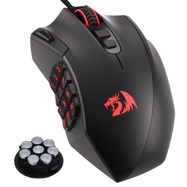 Redragon M921 MMO Gaming-Maus, 12400 DPI hochpräzise kabelgebundene RGB-Maus mit 18 programmierbaren