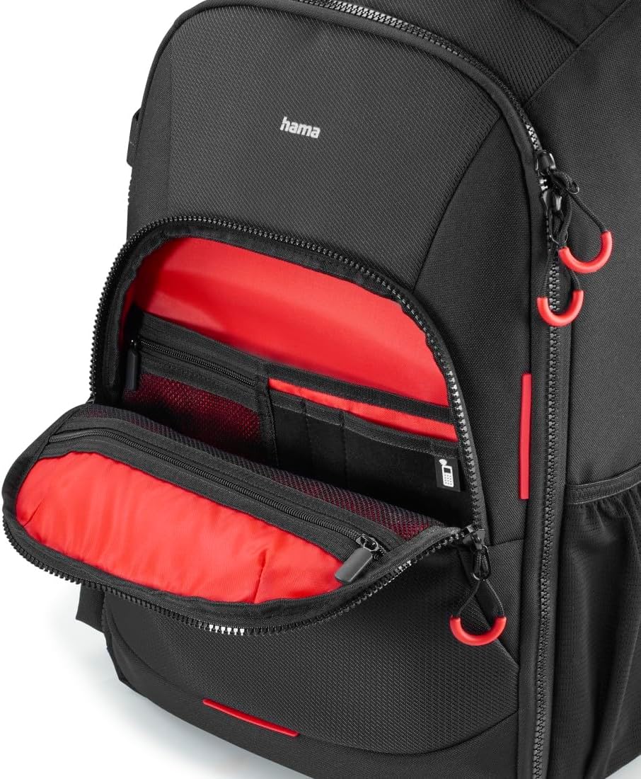 Hama Unisex Ohio Rucksack (1er Pack) Innenmass B x T x H: 27 x 12 x 34 cm Rot, Innenmass B x T x H: