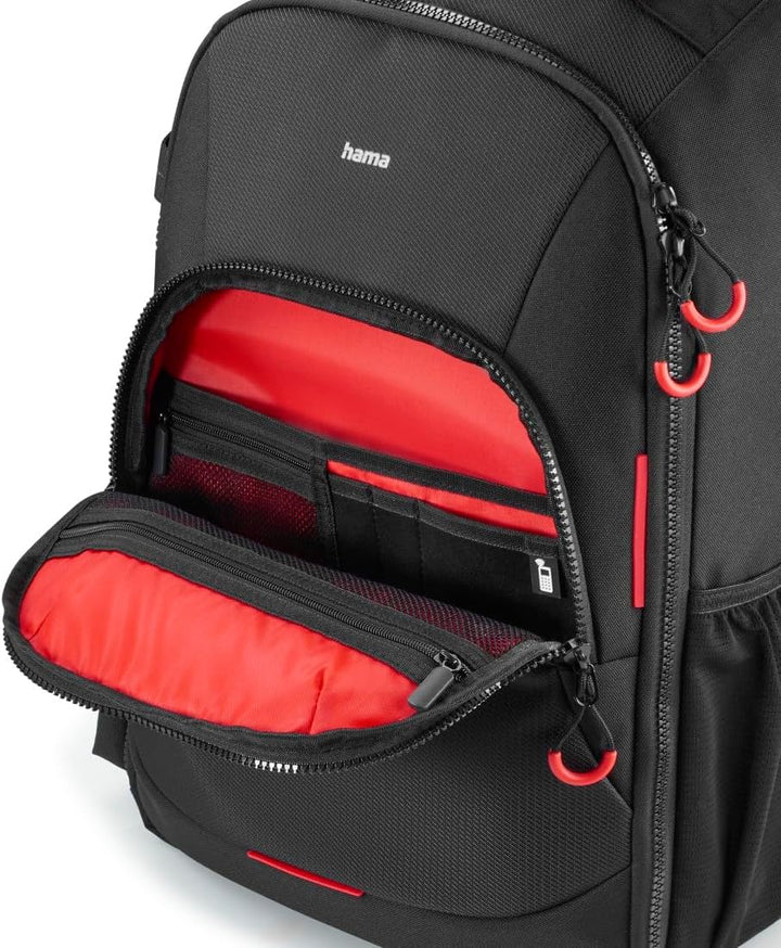 Hama Unisex Ohio Rucksack (1er Pack) Innenmass B x T x H: 27 x 12 x 34 cm Rot, Innenmass B x T x H: