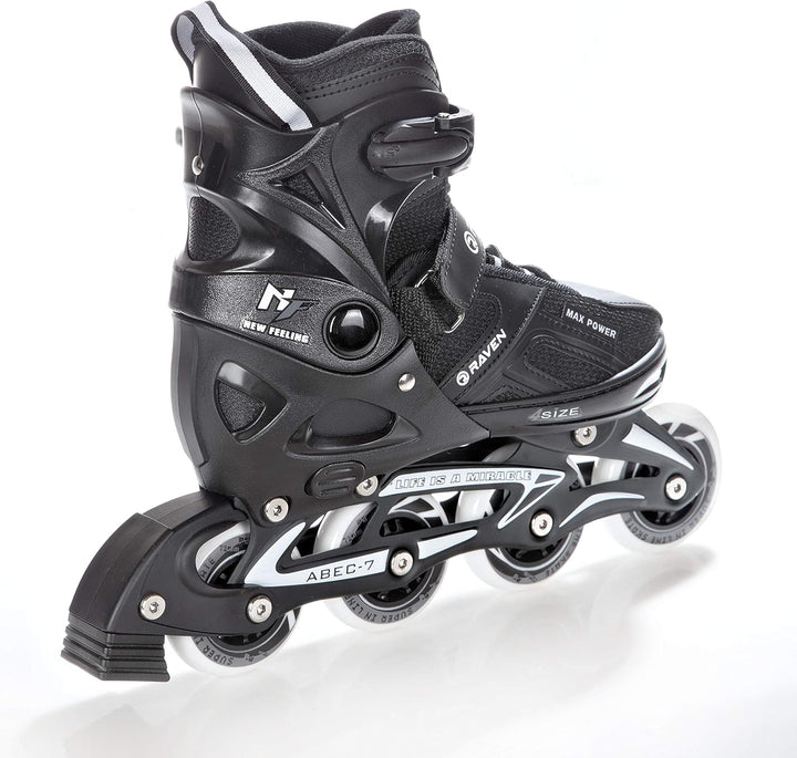 Raven Pulse Black/Mint 2in1 Verstellbare Schlittschuhe und Inline Skates - Inliner für Kinder und Er