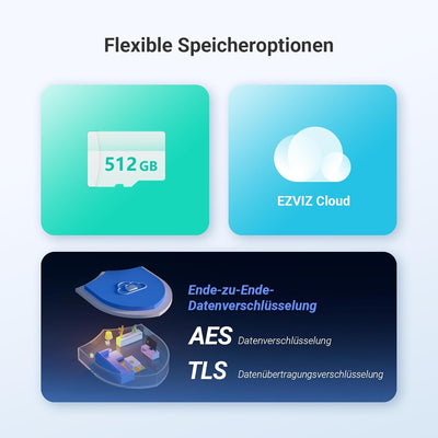 EZVIZ WLAN Indoor Überwachungskamera, 360º PTZ IP Kamera mit Farbnachtsicht, Personen-/Geräuscherken