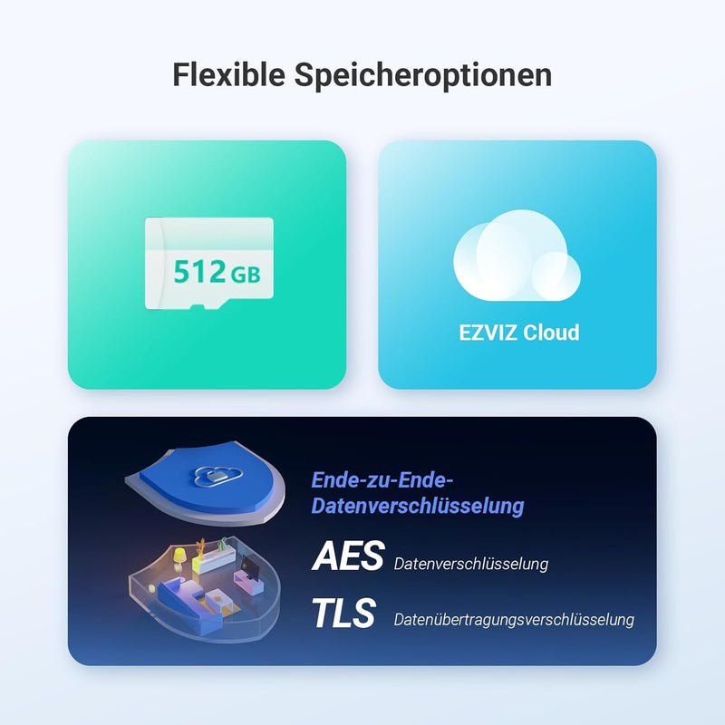 EZVIZ WLAN Indoor Überwachungskamera, 360º PTZ IP Kamera mit Farbnachtsicht, Personen-/Geräuscherken