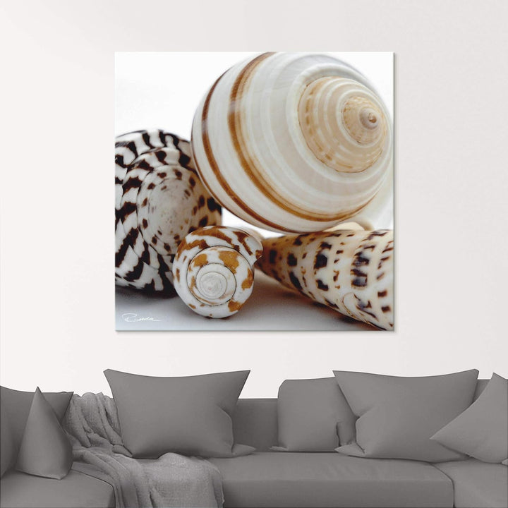 ARTland Glasbilder Wandbild Glas Bild einteilig 40x40 cm Quadratisch Natur Tiere Muscheln Strand Mee