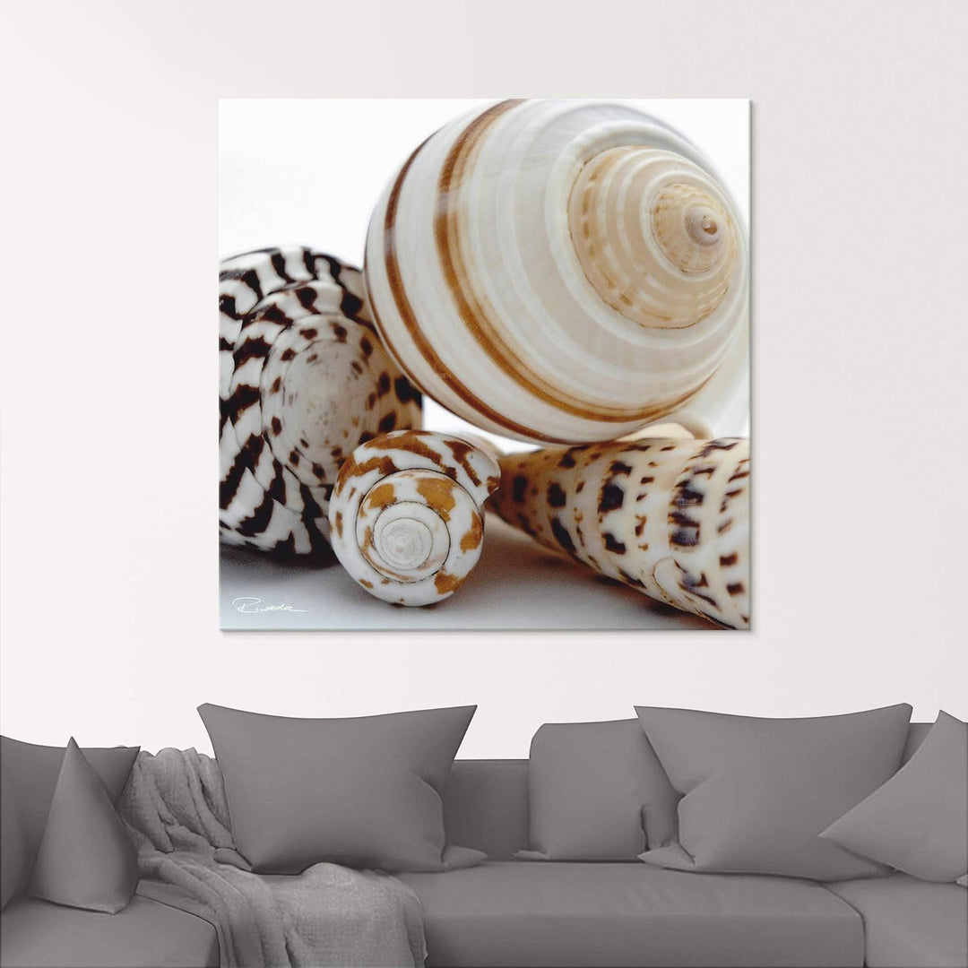 ARTland Glasbilder Wandbild Glas Bild einteilig 40x40 cm Quadratisch Natur Tiere Muscheln Strand Mee